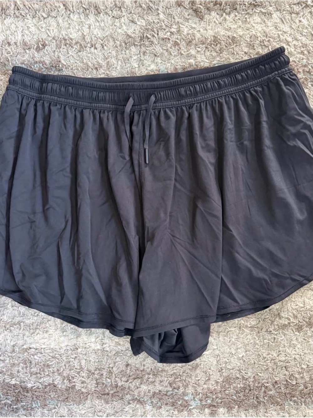 lululemon athletica Black Men's Athletic Run Shorts with Inner Liner